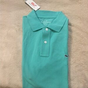Slim fit pique polo. Capri Blue. Still has tag